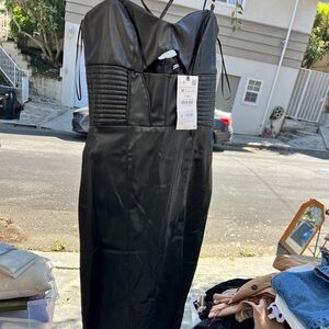 Black Zara cutout midi dress